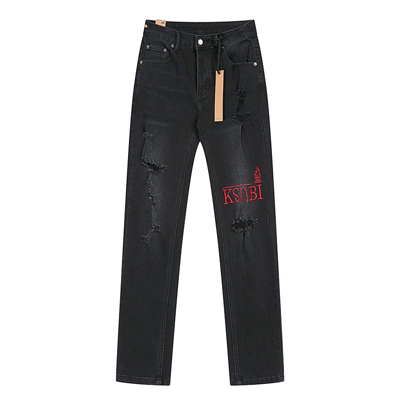 Ksubi Black Distressed Slim Tapered Jeans