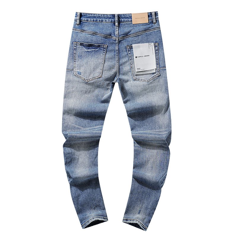Purple Brand Blue Distressed Washed Denim Jeans