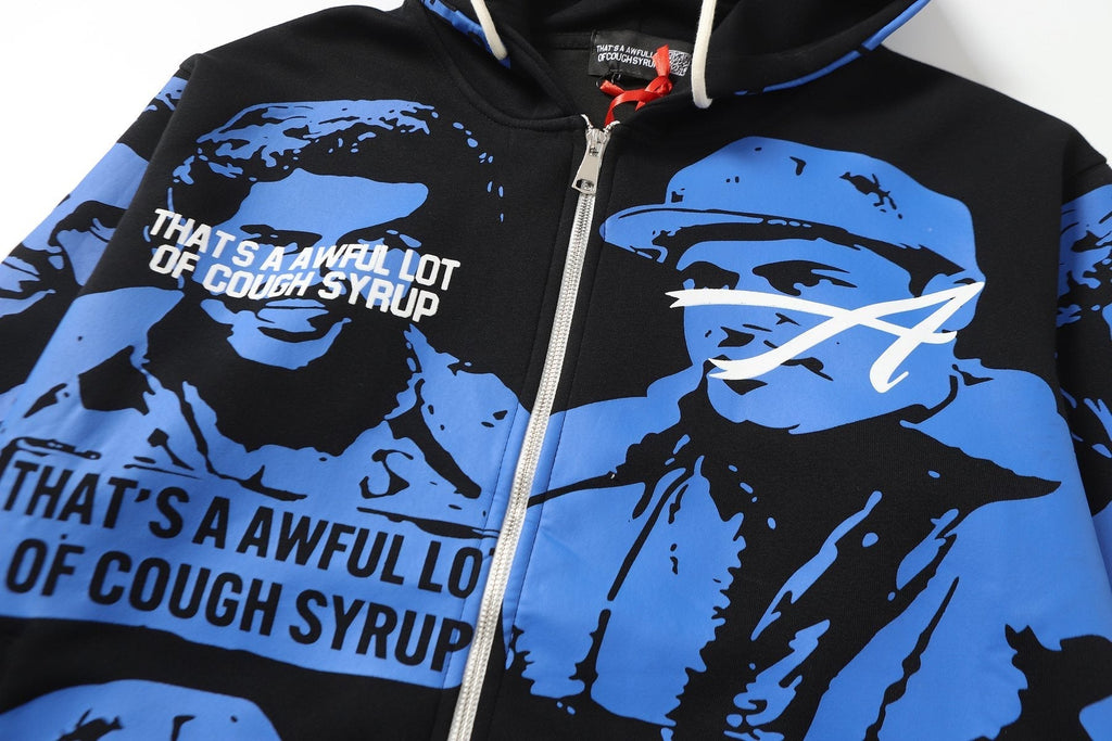 THAT'S A AWFUL LOT OF COUGH SYRUP Rising Star Graphic Zip Hoodie & Sweatpants Matching Set