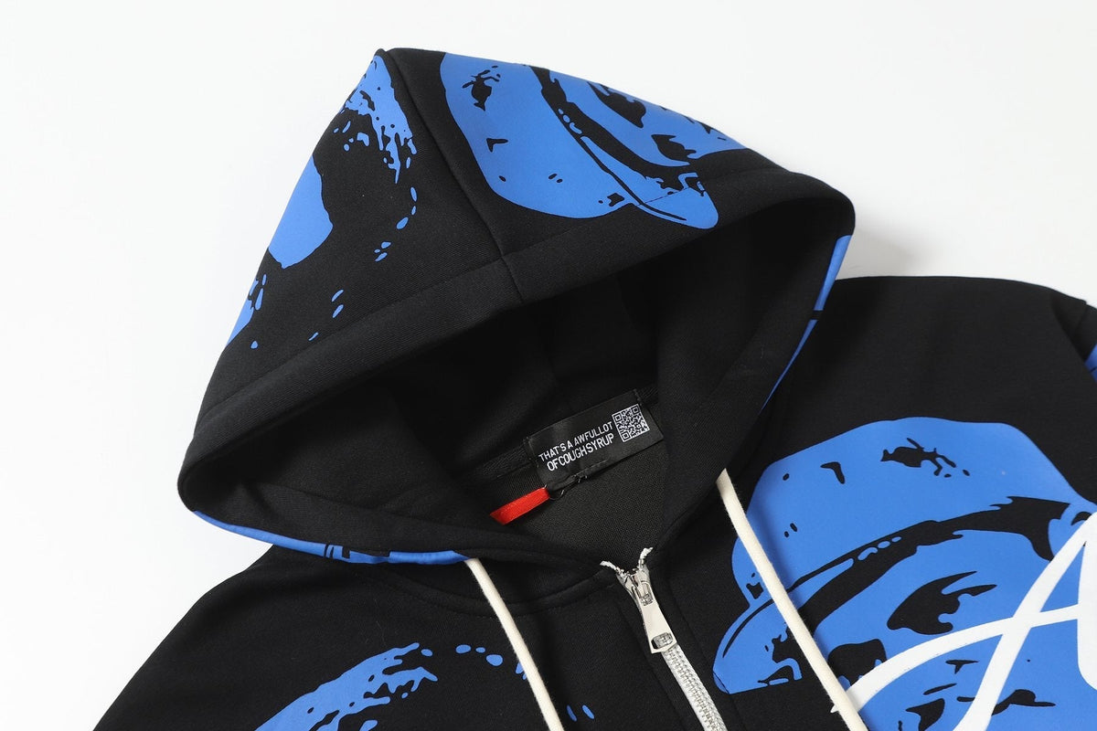 THAT'S A AWFUL LOT OF COUGH SYRUP Rising Star Graphic Zip Hoodie & Sweatpants Matching Set