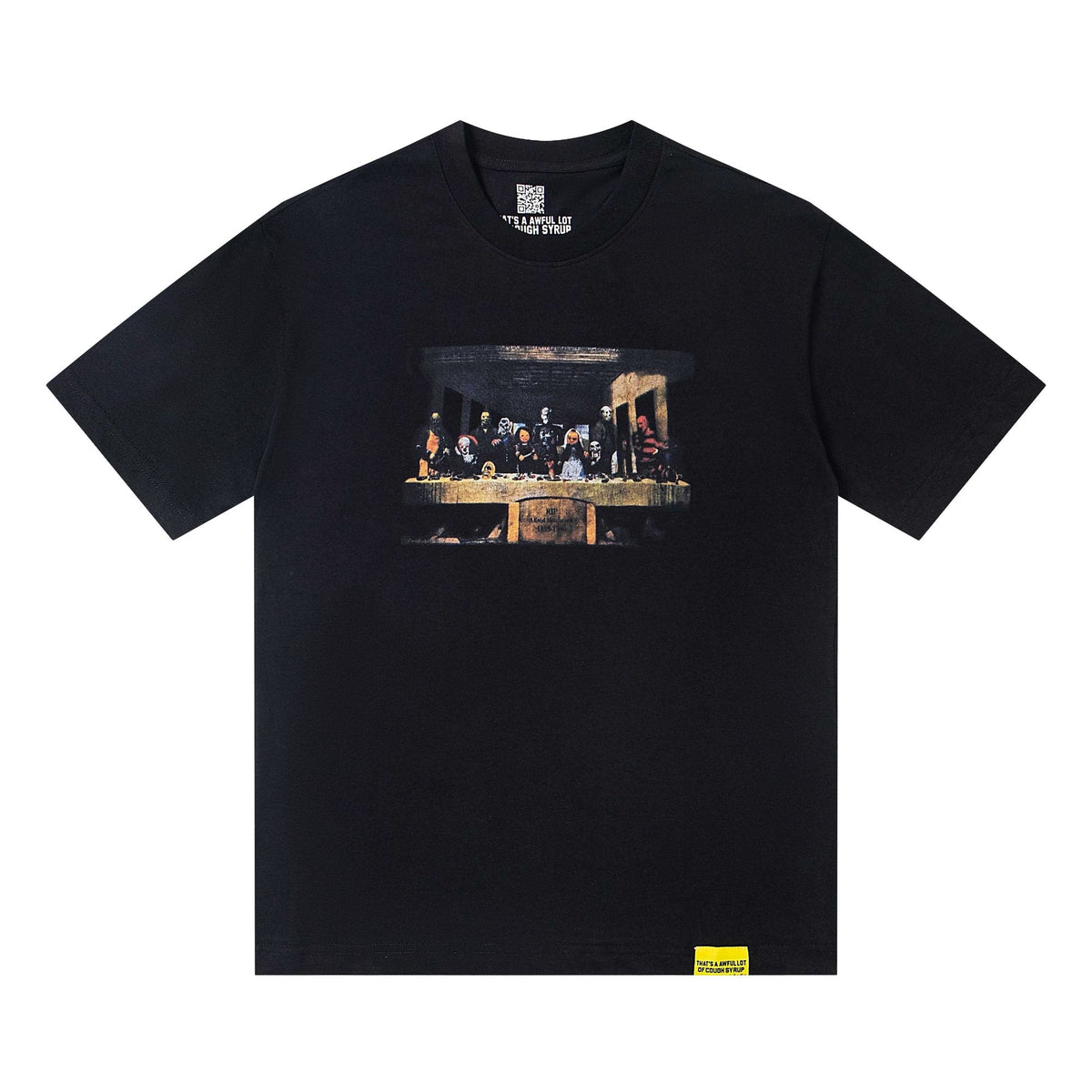 THAT'S A AWFUL LOT OF COUGH SYRUP Black Back-Print Short-Sleeve T-Shirt