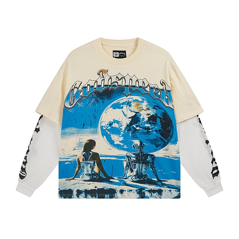 Godspeed E Pluribus Unum Faux Layered Long-Sleeve T-Shirt