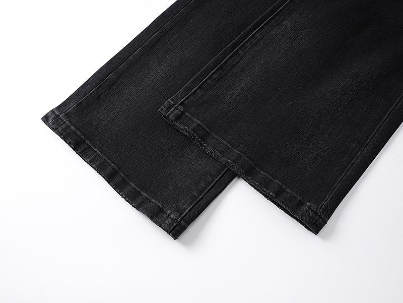 Purple Brand Black Distressed Flared Jeans