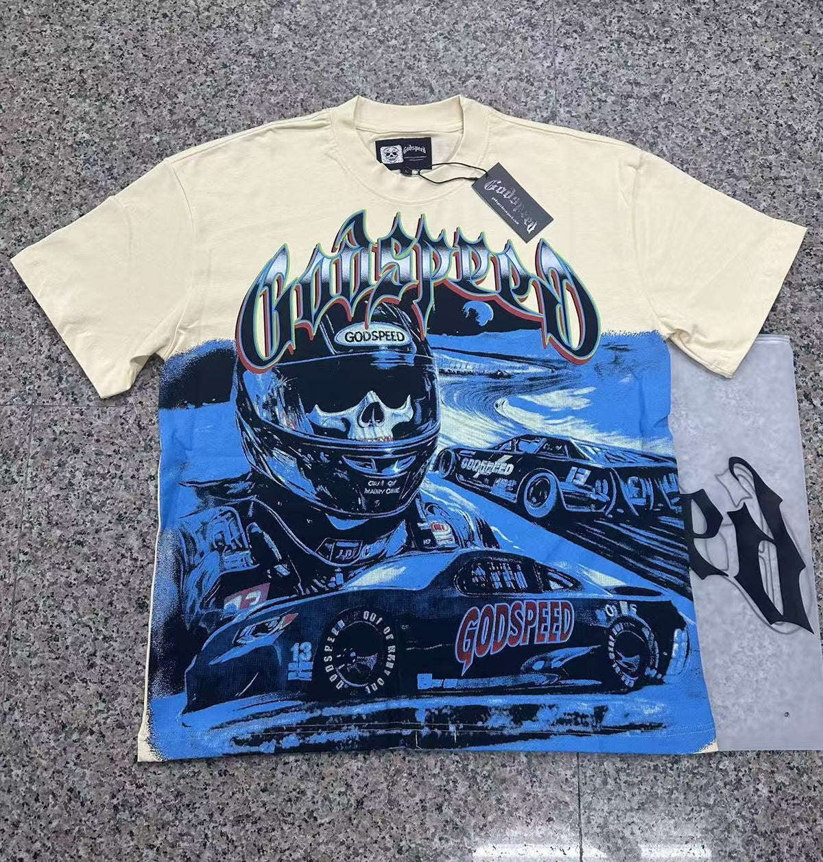 Godspeed Cream Racing Graphic T-Shirt