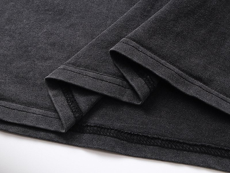 MIXED EMOTION Washed Black Distressed Graphic T-Shirt