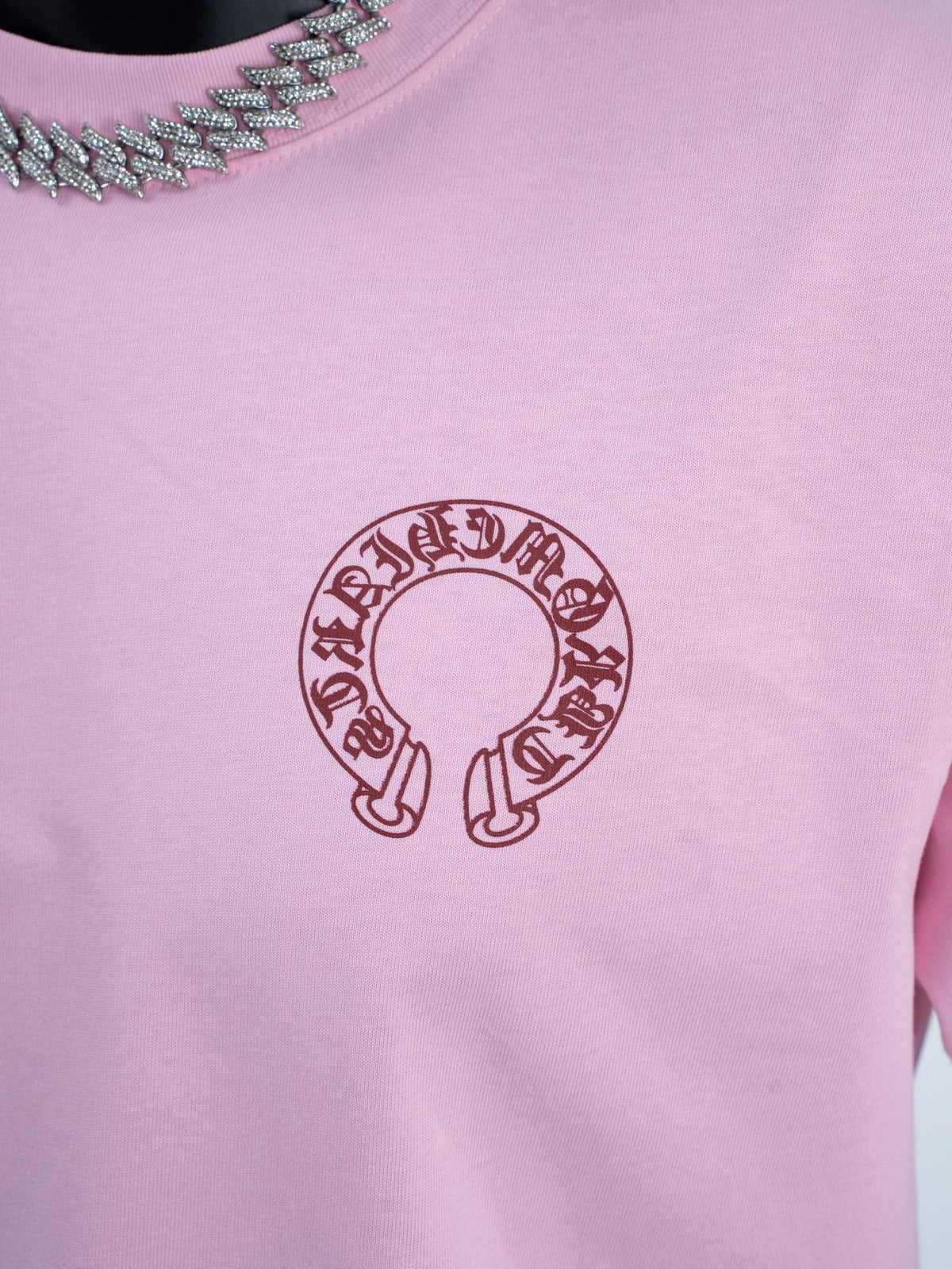 Chrome Hearts Pink Horseshoe Graphic T-Shirt