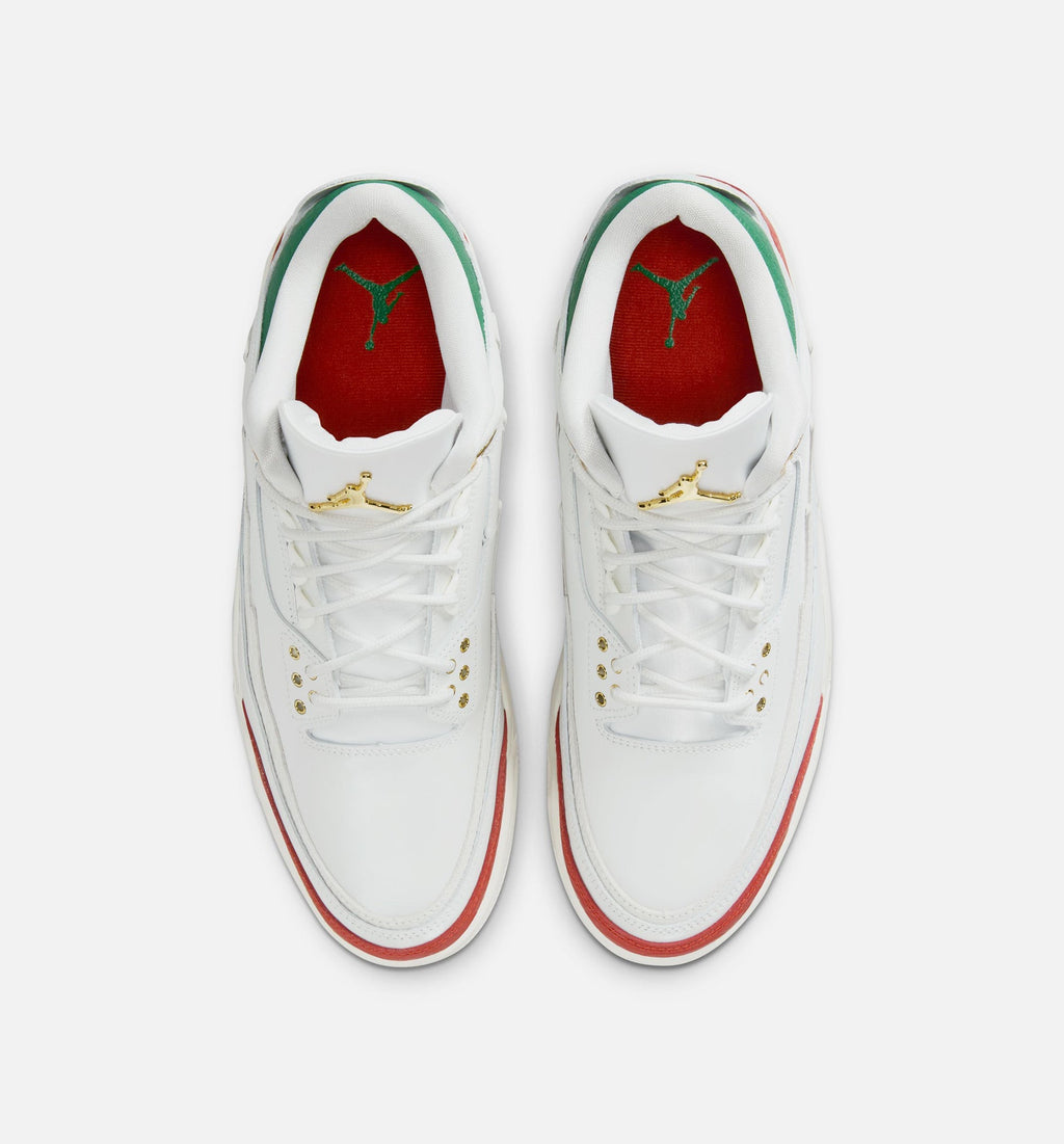 Air Jordan 3 Retro El Vuelo Men's Lifestyle Shoe – Summit White/Pine Green/Dragon Red/Metallic Gold