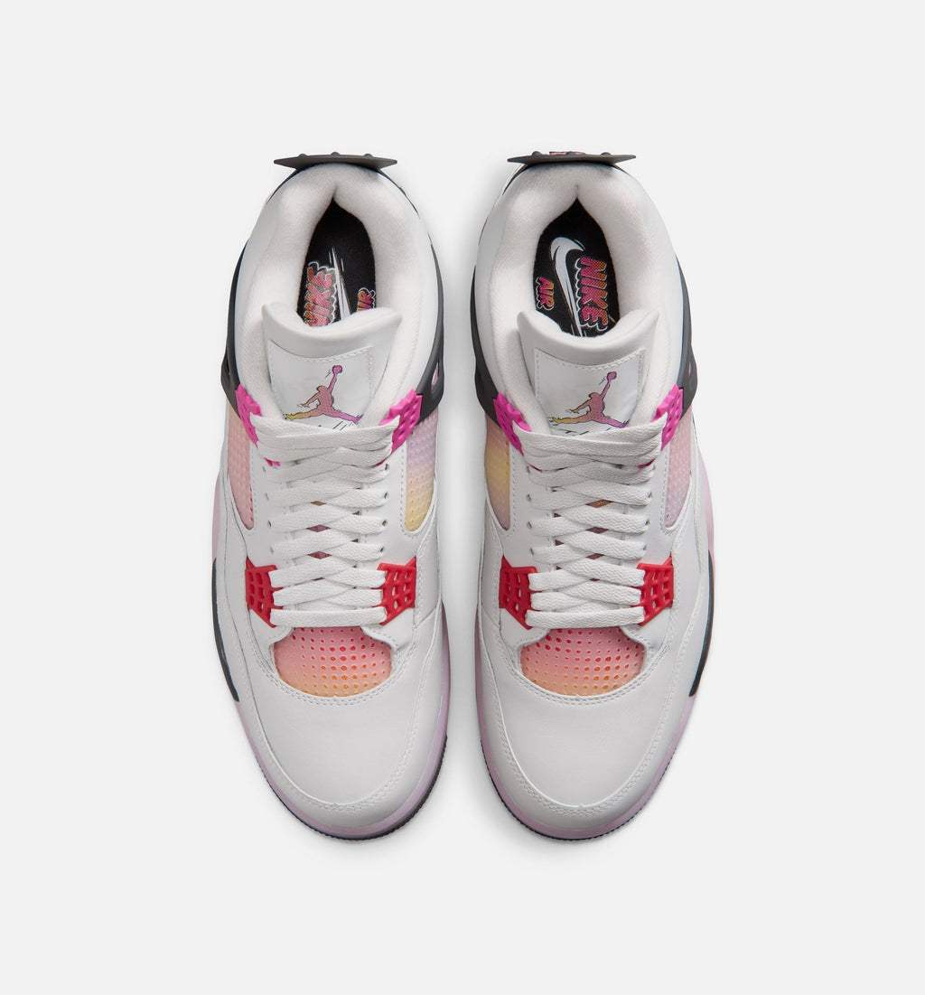 Air Jordan 4 Retro 'Comic' - Men's Lifestyle Sneaker (Off White/Fire Pink/Anthracite)