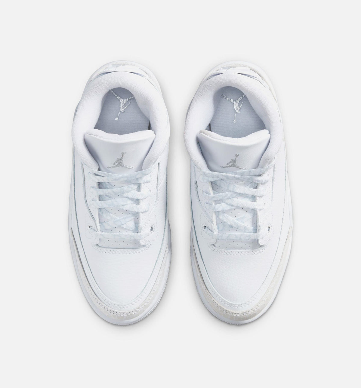 Air Jordan 3 Retro 'White and Silver' Preschool - White/Metallic Silver