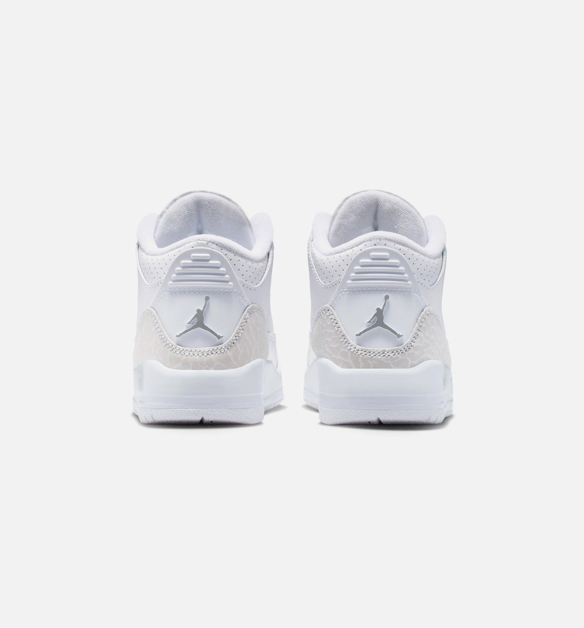 Air Jordan 3 Retro White And Silver Preschool Lifestyle Shoes - White/Metallic Silver