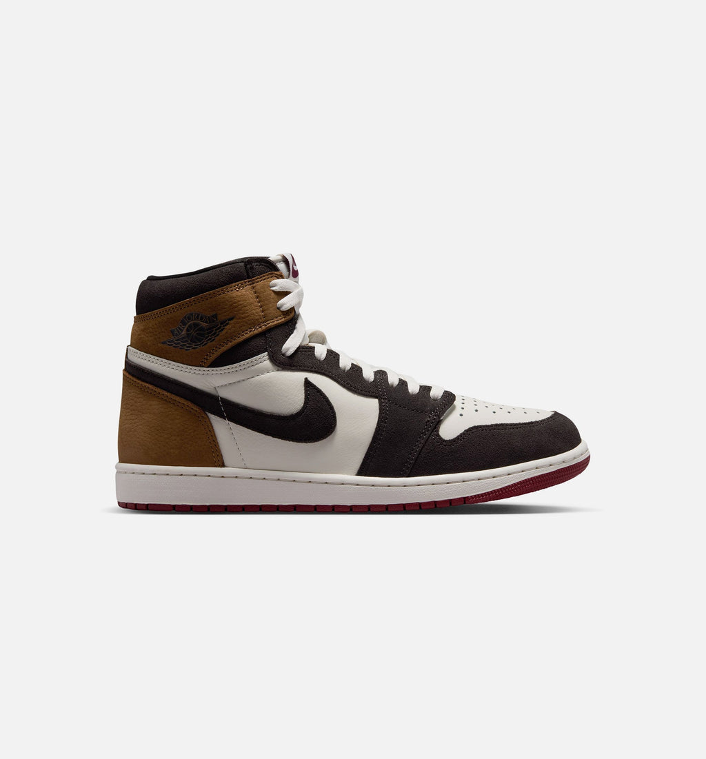 Air Jordan 1 Retro High OG Mens Lifestyle Shoe - Shadow Brown/Team Red/Light British Tan