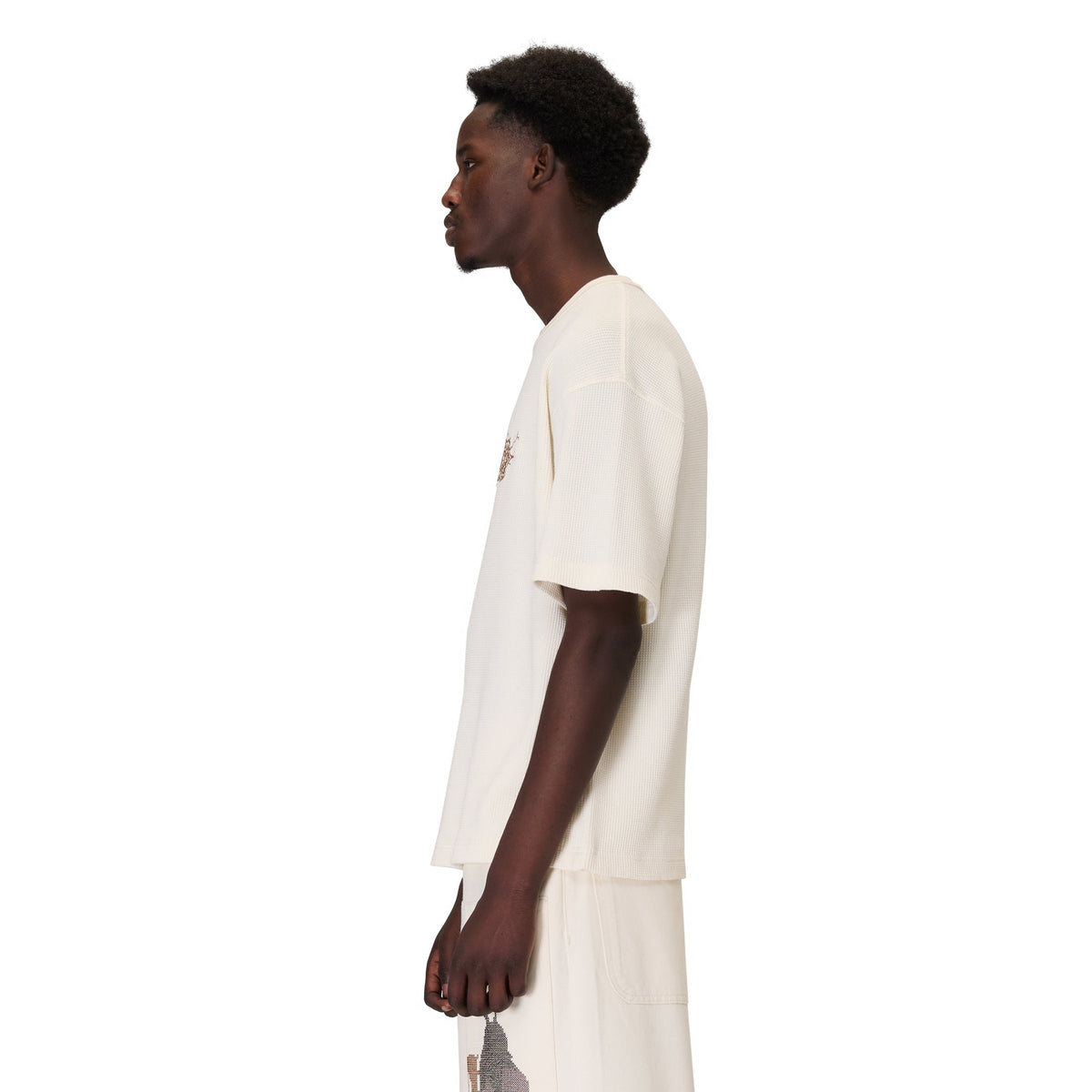 "aziza" waffle T Shirt ecru