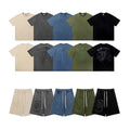 Saint Vanity Washed Rivet Oversized Tee & Shorts Set Streetwear