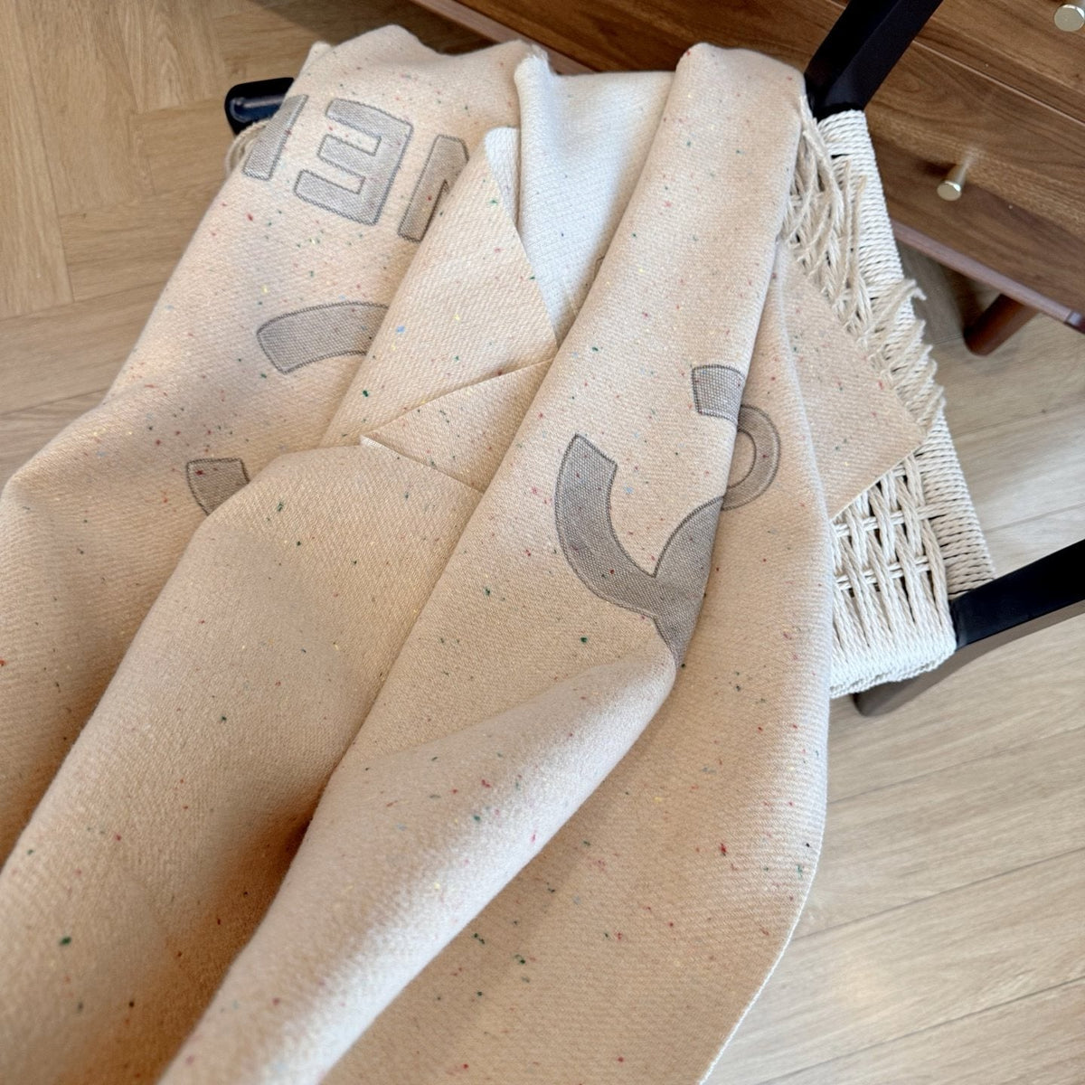 Chanel Graphic Fringed Scarf