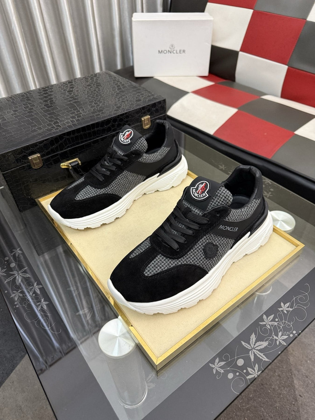 Moncler Mesh-Panel Chunky Sole Sneakers