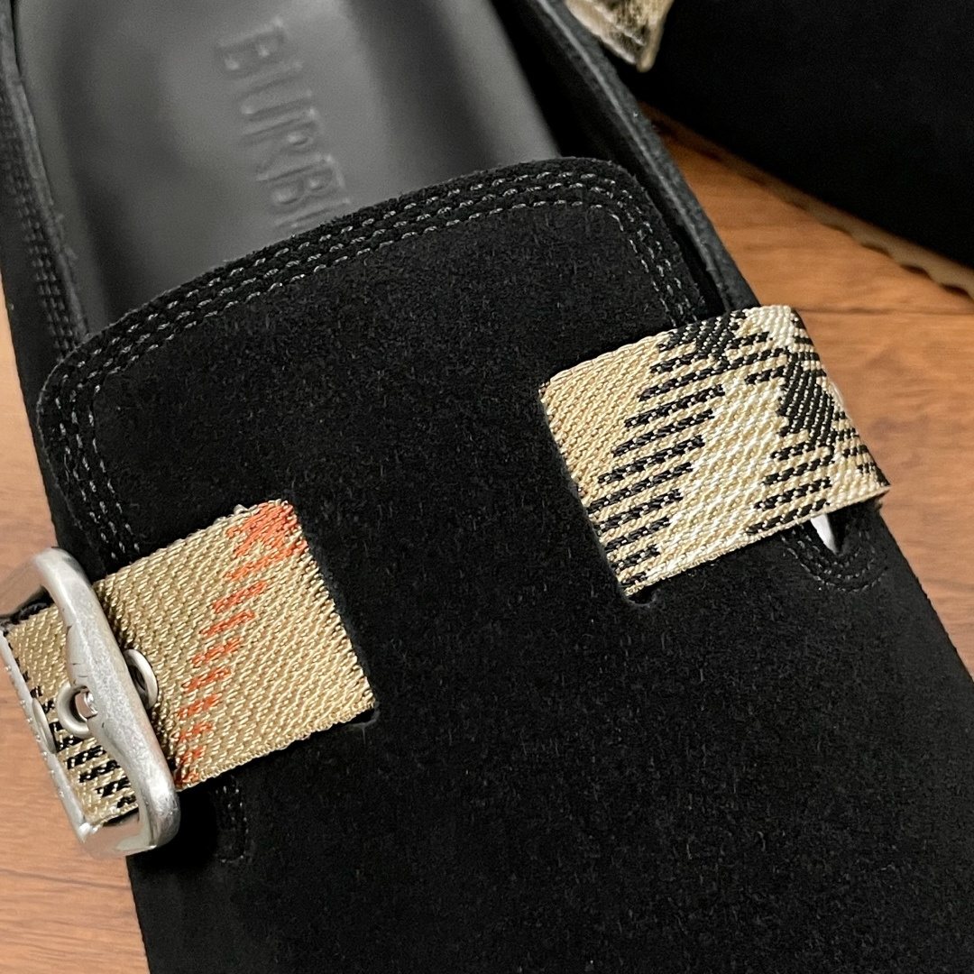 Burberry Check Buckle Slide Sandals