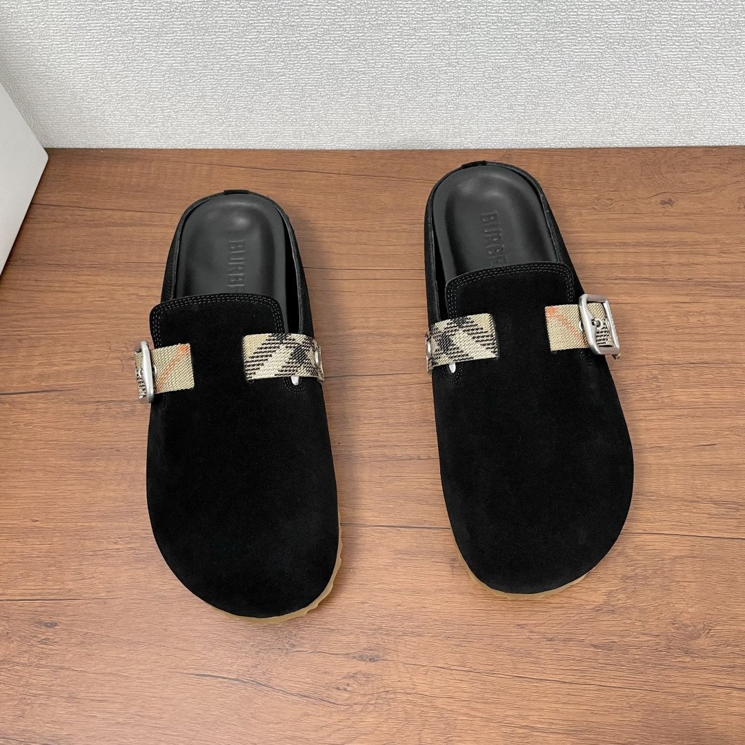 Burberry Check Buckle Slide Sandals