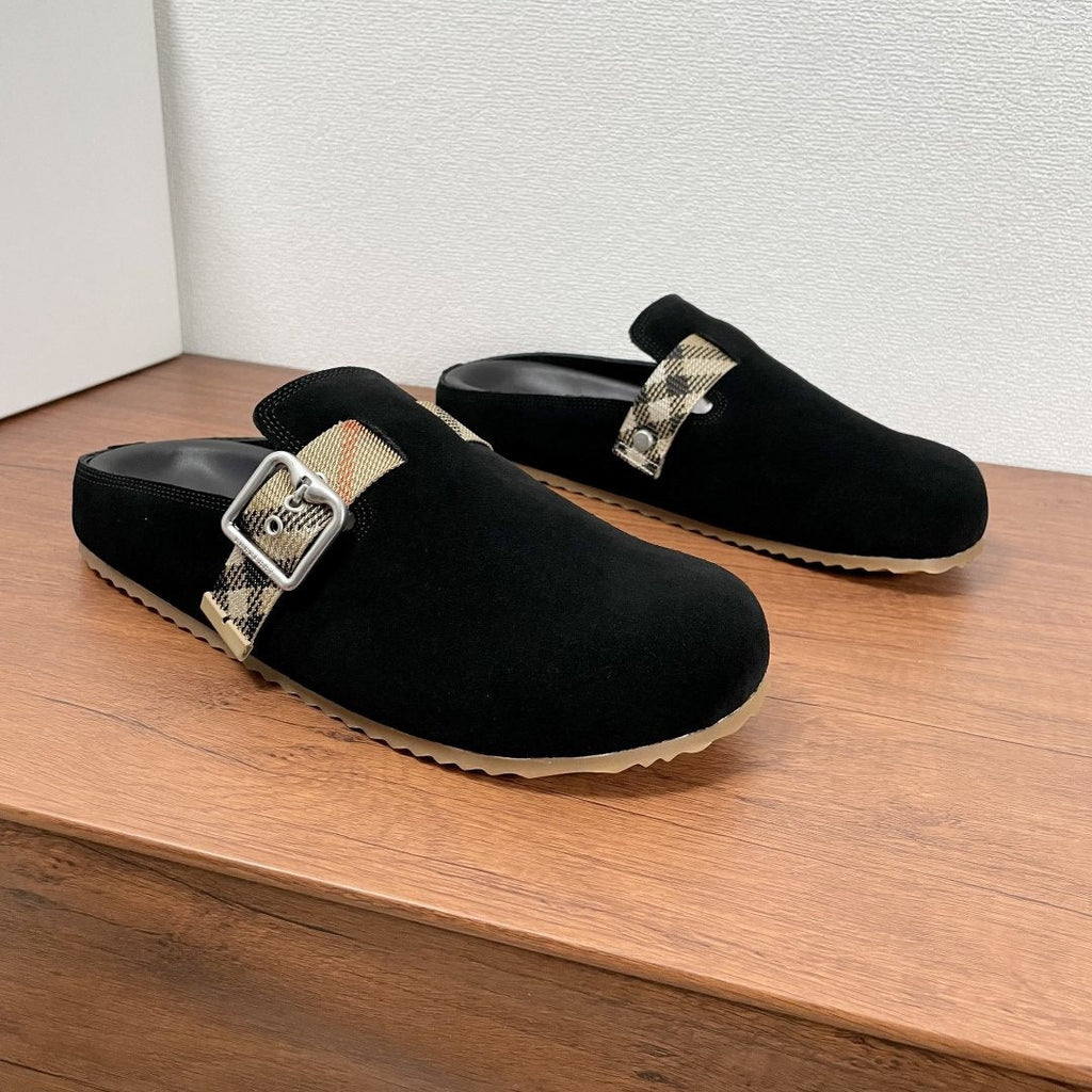 Burberry Check Buckle Slide Sandals