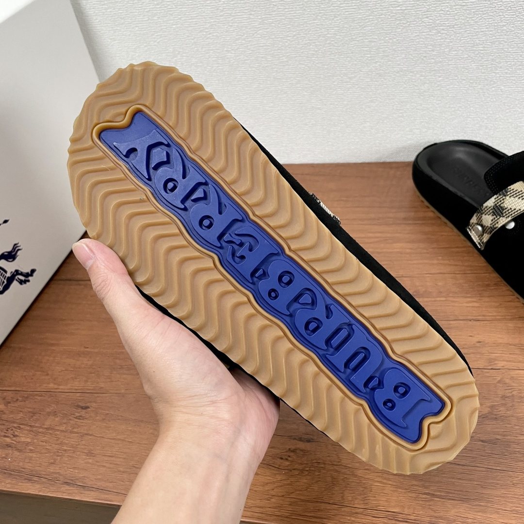 Burberry Check Buckle Slide Sandals