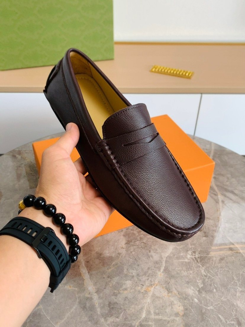 Men's Brown Moc-Toe Slip-On Loafers