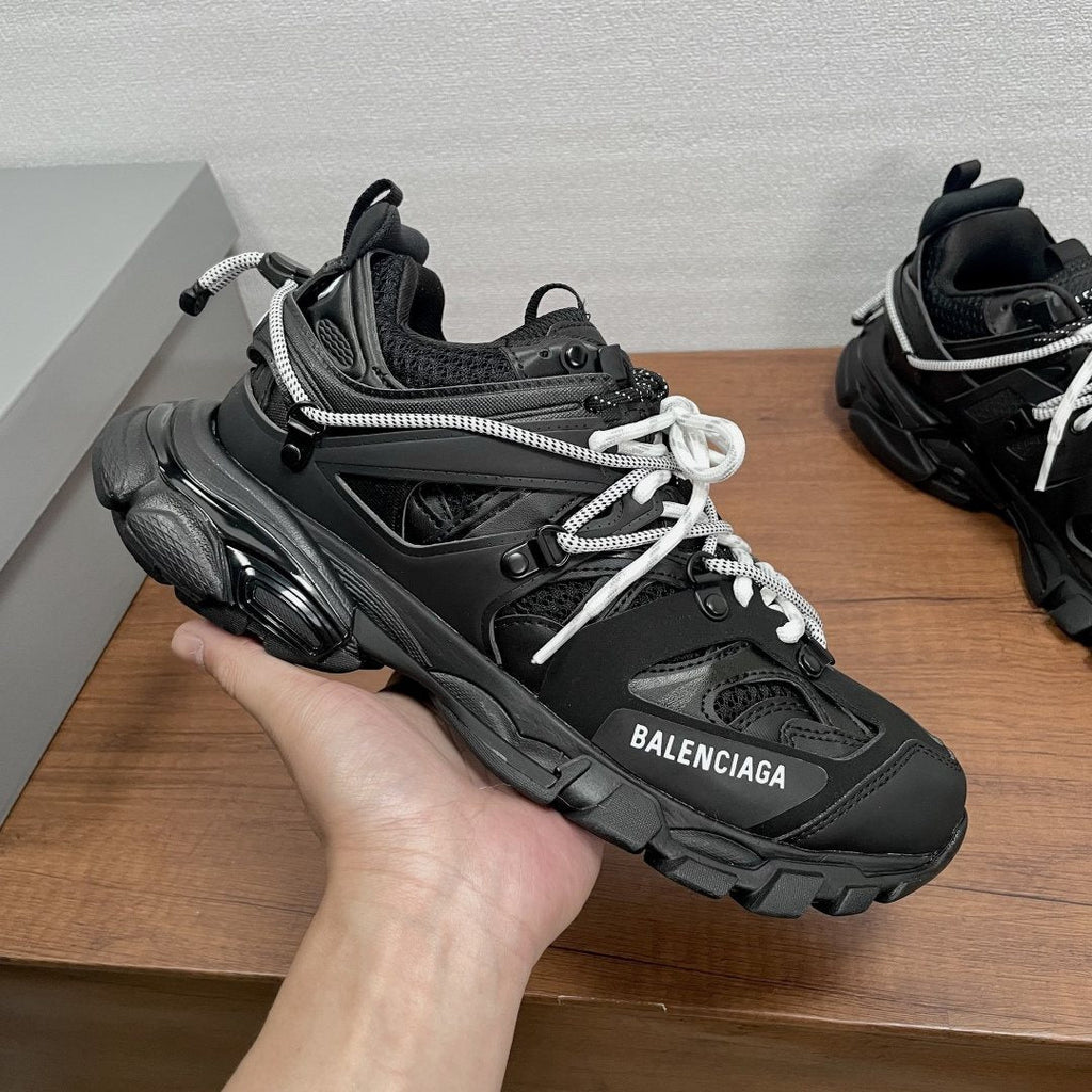 Balenciaga Black White Lace Trail Sneakers