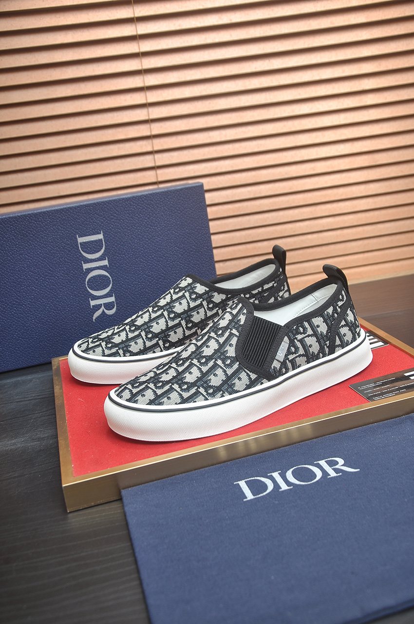 Dior Patterned Slip-On Sneakers