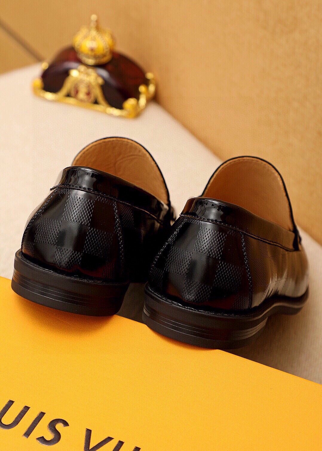 Louis Vuitton Checkerboard Penny Loafers - Black and Dark Brown