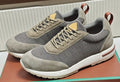 Loro Piana Gray Taupe Lace-Up Sneakers