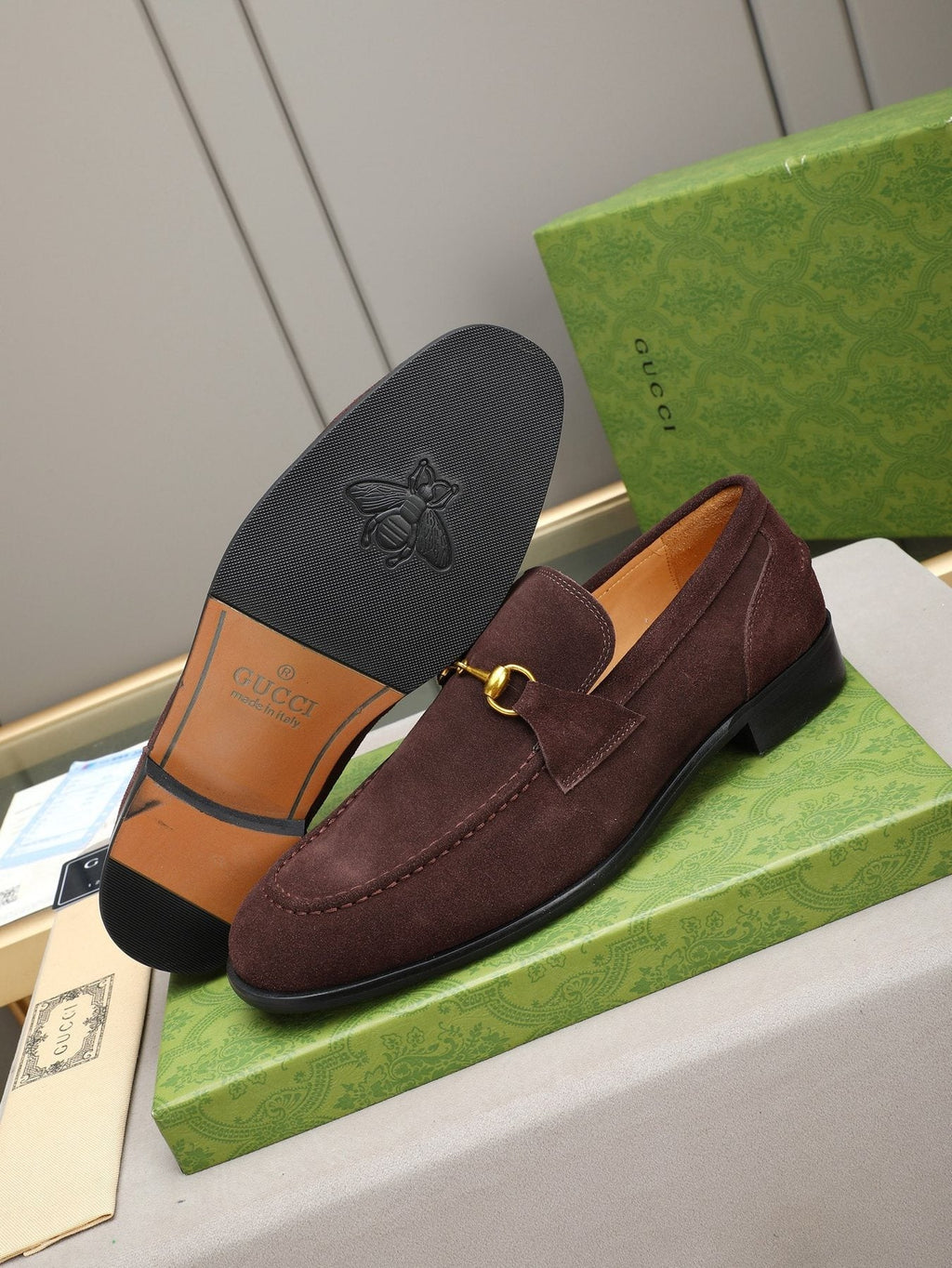 Gucci Burgundy Horsebit Loafers