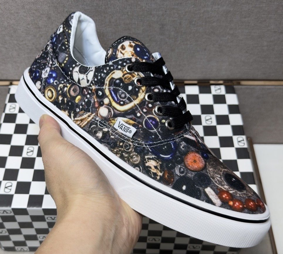Vans Black Floral Print Low-Top Sneakers