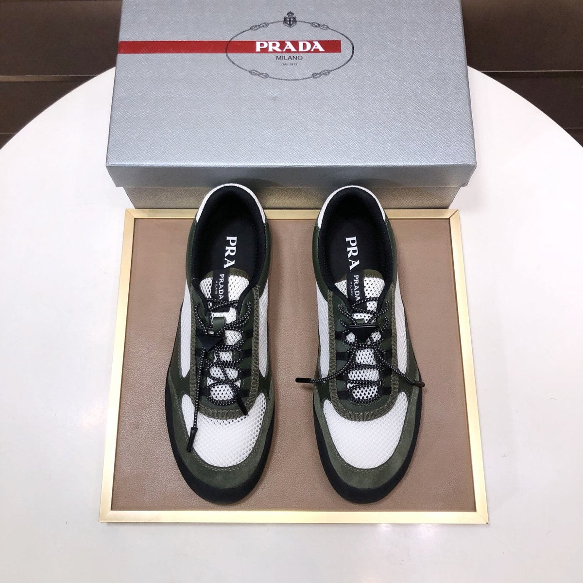 Prada Mesh Panel Low-Top Sneakers - Contrast Trim