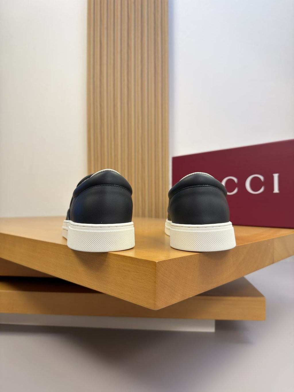 Gucci Leather Slip-On Sneakers