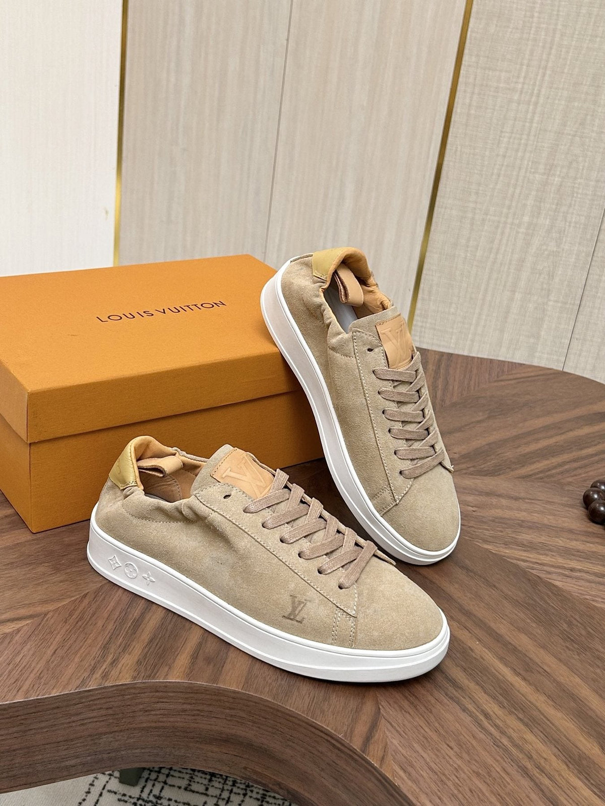 Louis Vuitton Brown Textured Low-Top Sneakers