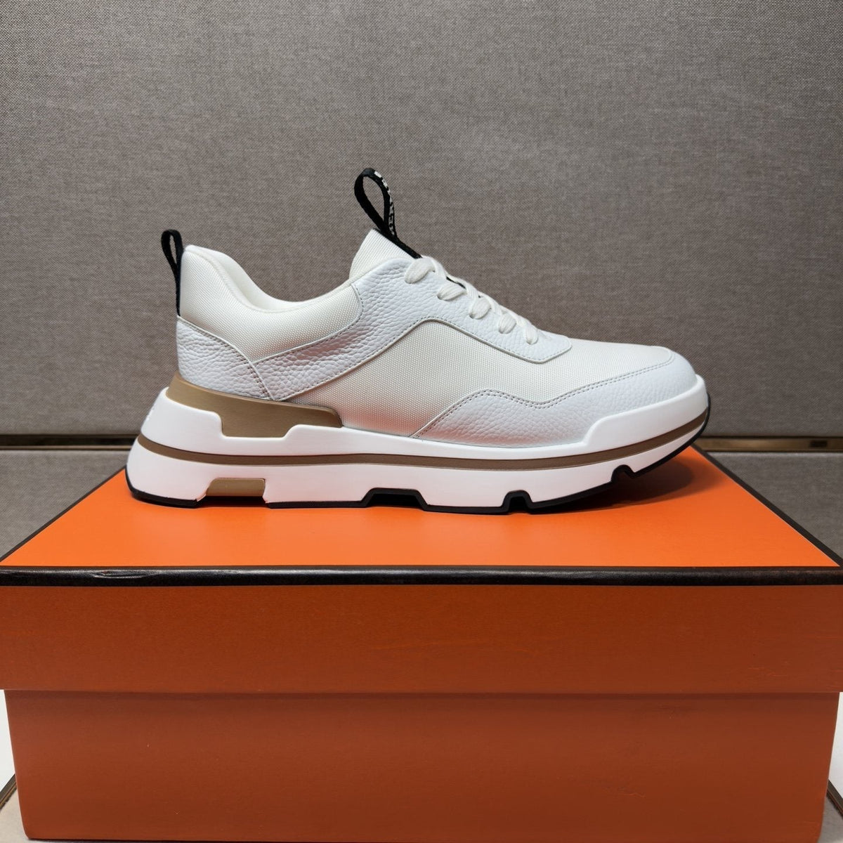 Hermès Men's Panel Lace-Up Casual Sneakers