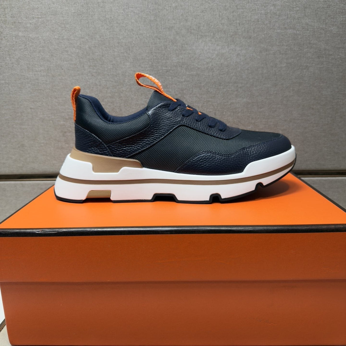 Hermès Men's Panel Lace-Up Casual Sneakers