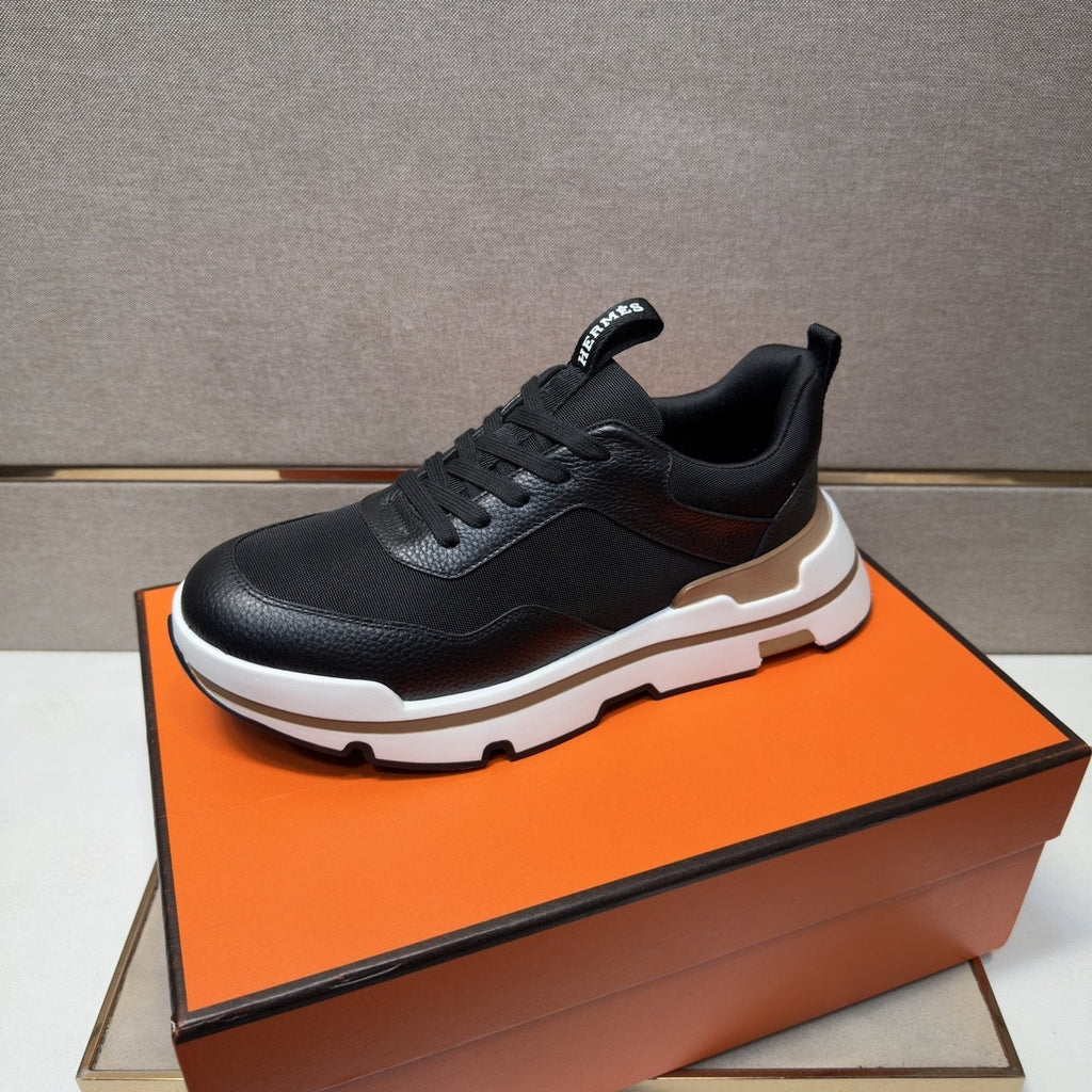 Hermès Men's Panel Lace-Up Casual Sneakers