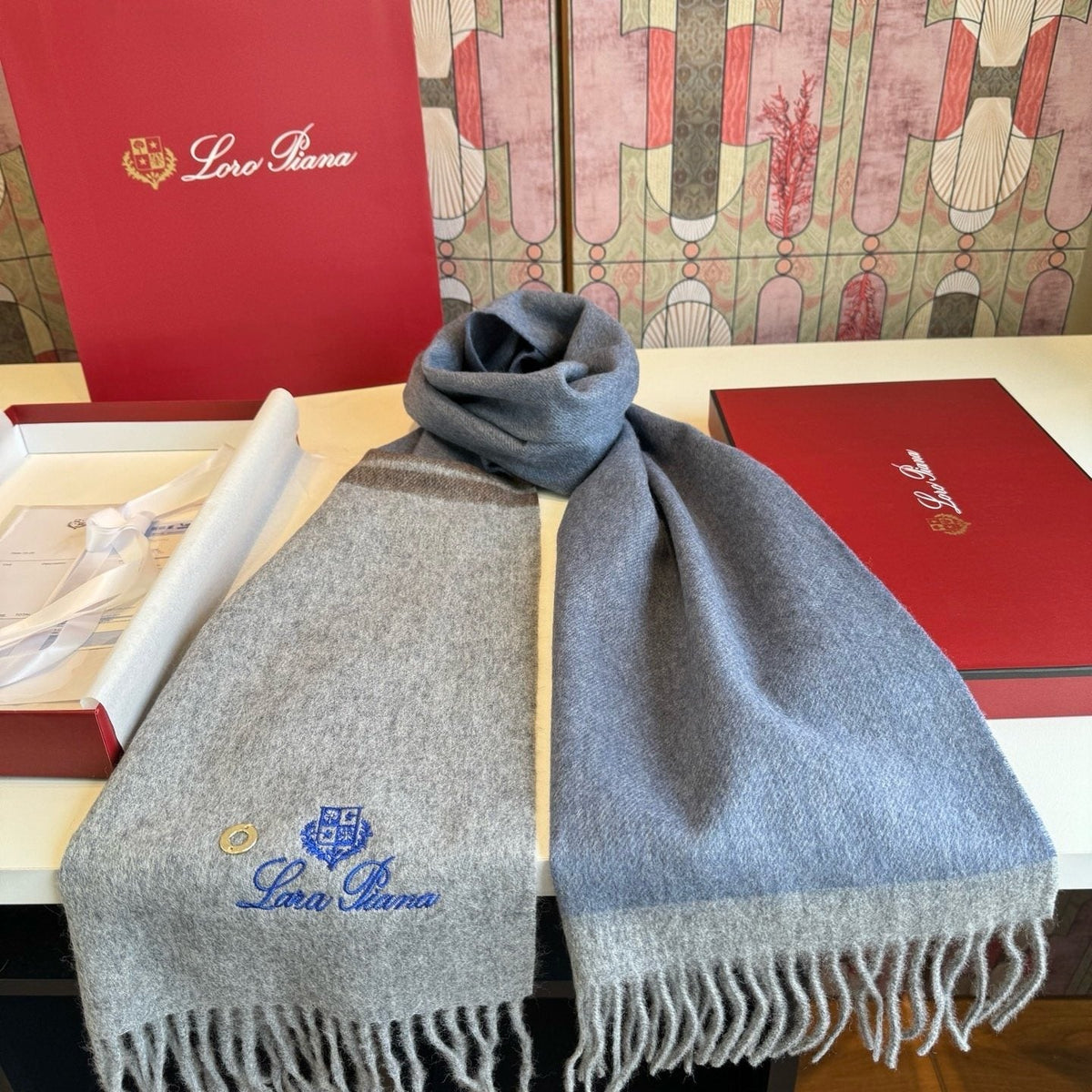 Loro Piana Reversible Fringed Scarf