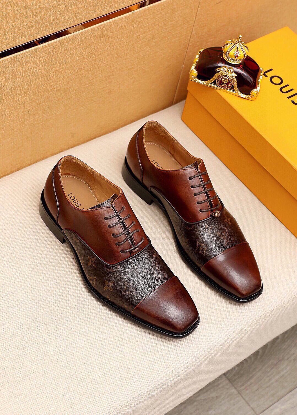 Louis Vuitton Men's Monogram Lace-Up Dress Shoes