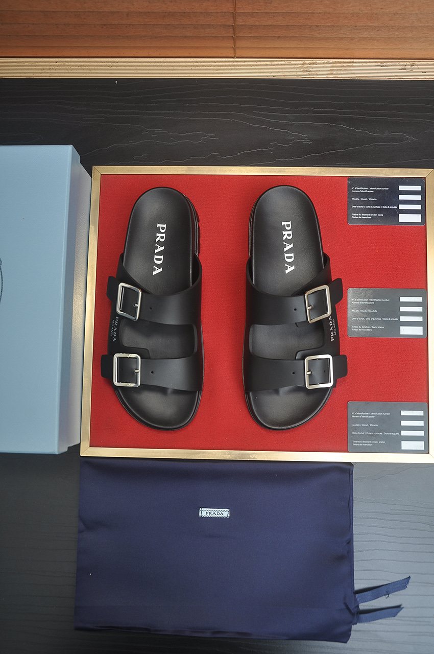 Prada Double-Buckle Slide Sandals