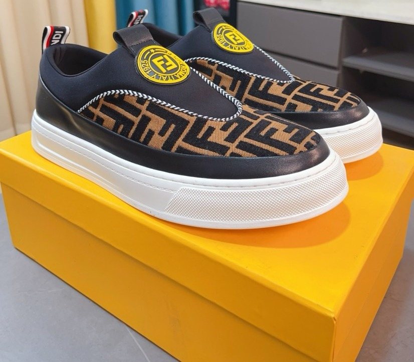 Fendi Patterned Slip-On Sneakers