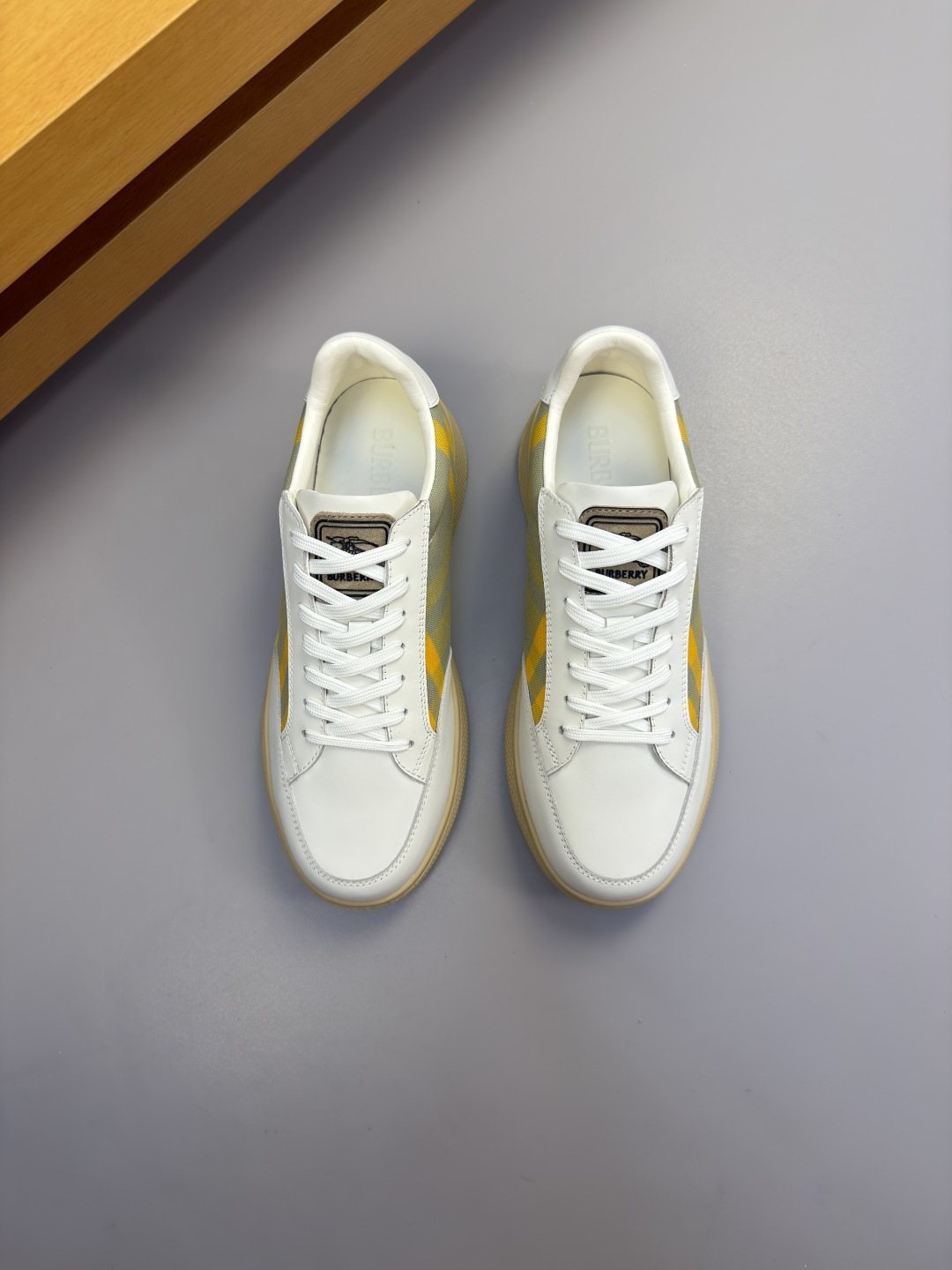 Burberry Check-Panel Low-Top Sneakers