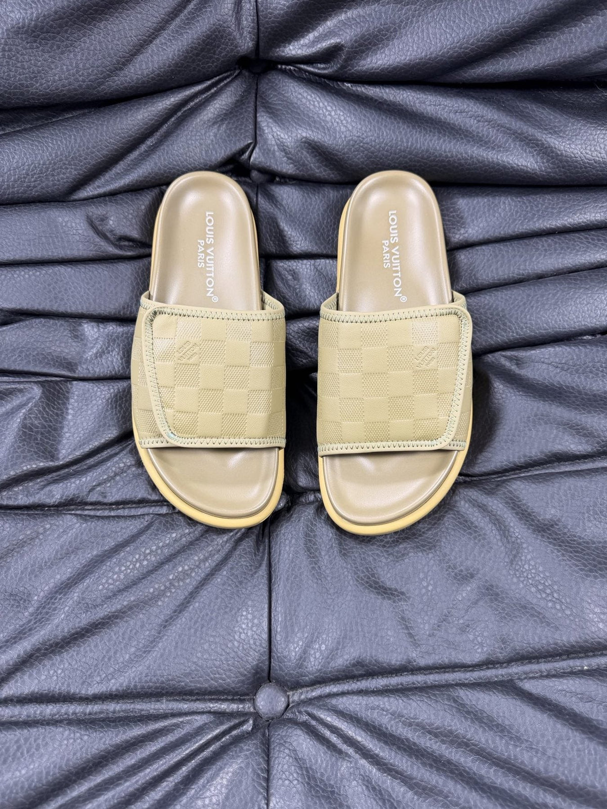 Louis Vuitton Woven Strap Slide Sandals - Slip-On Construction