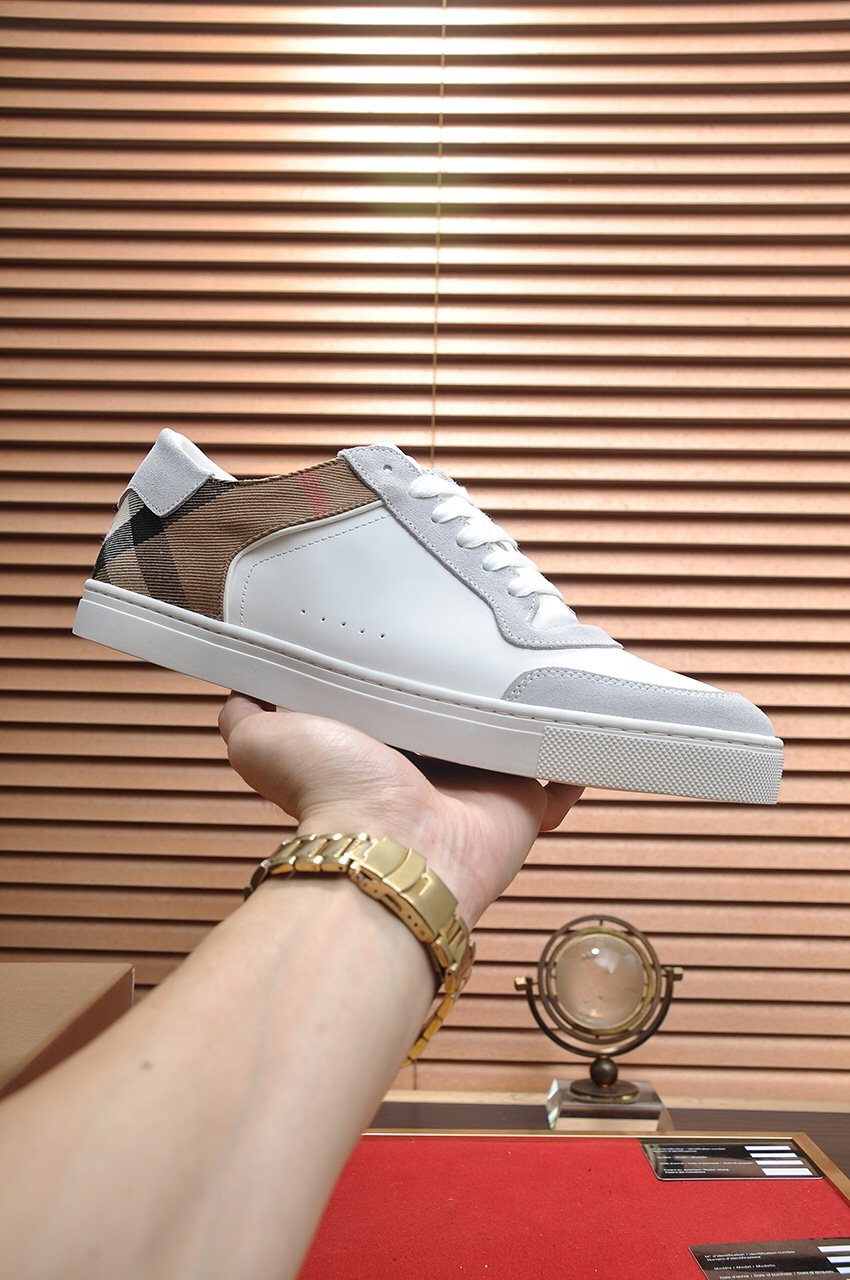 Burberry Check Panel Low-Top Sneakers - Rubber Outsole