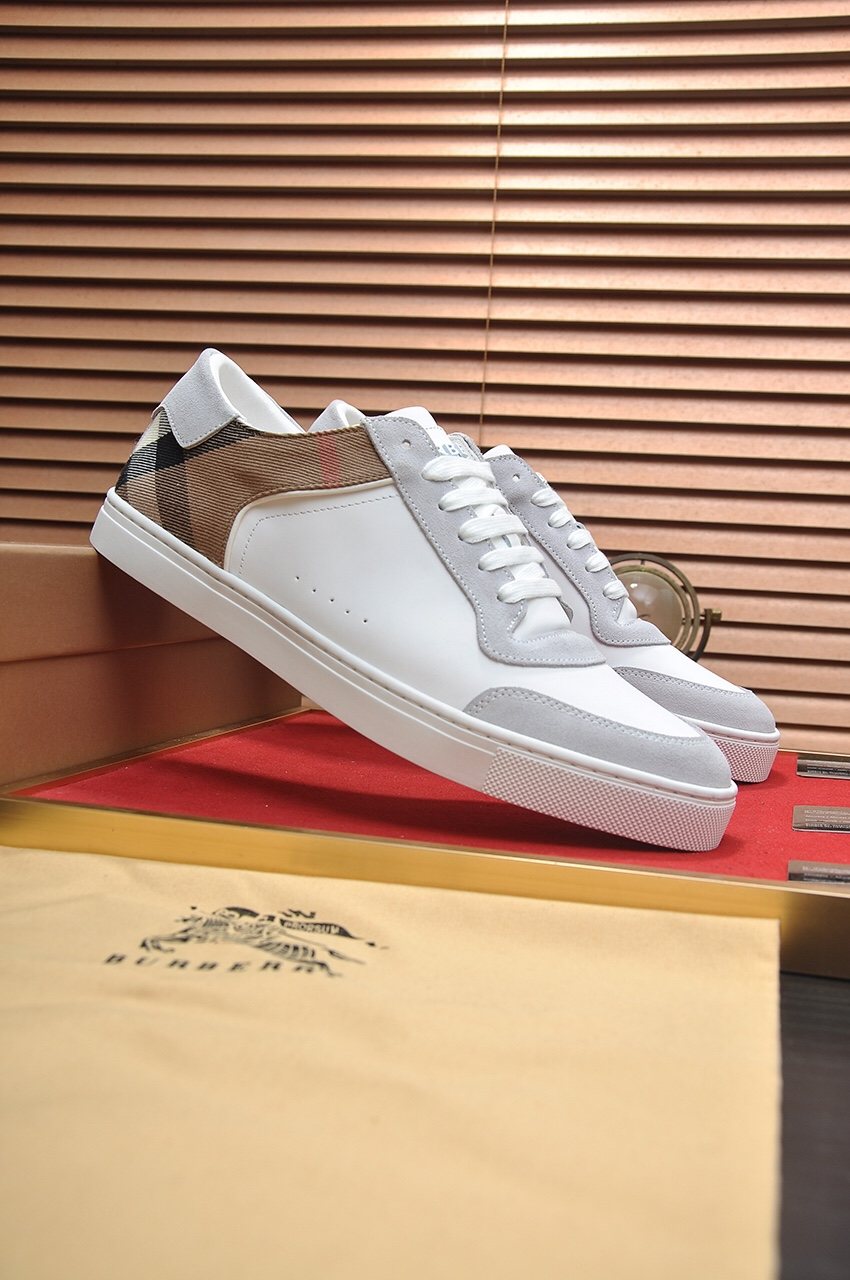 Burberry Check Panel Low-Top Sneakers - Rubber Outsole