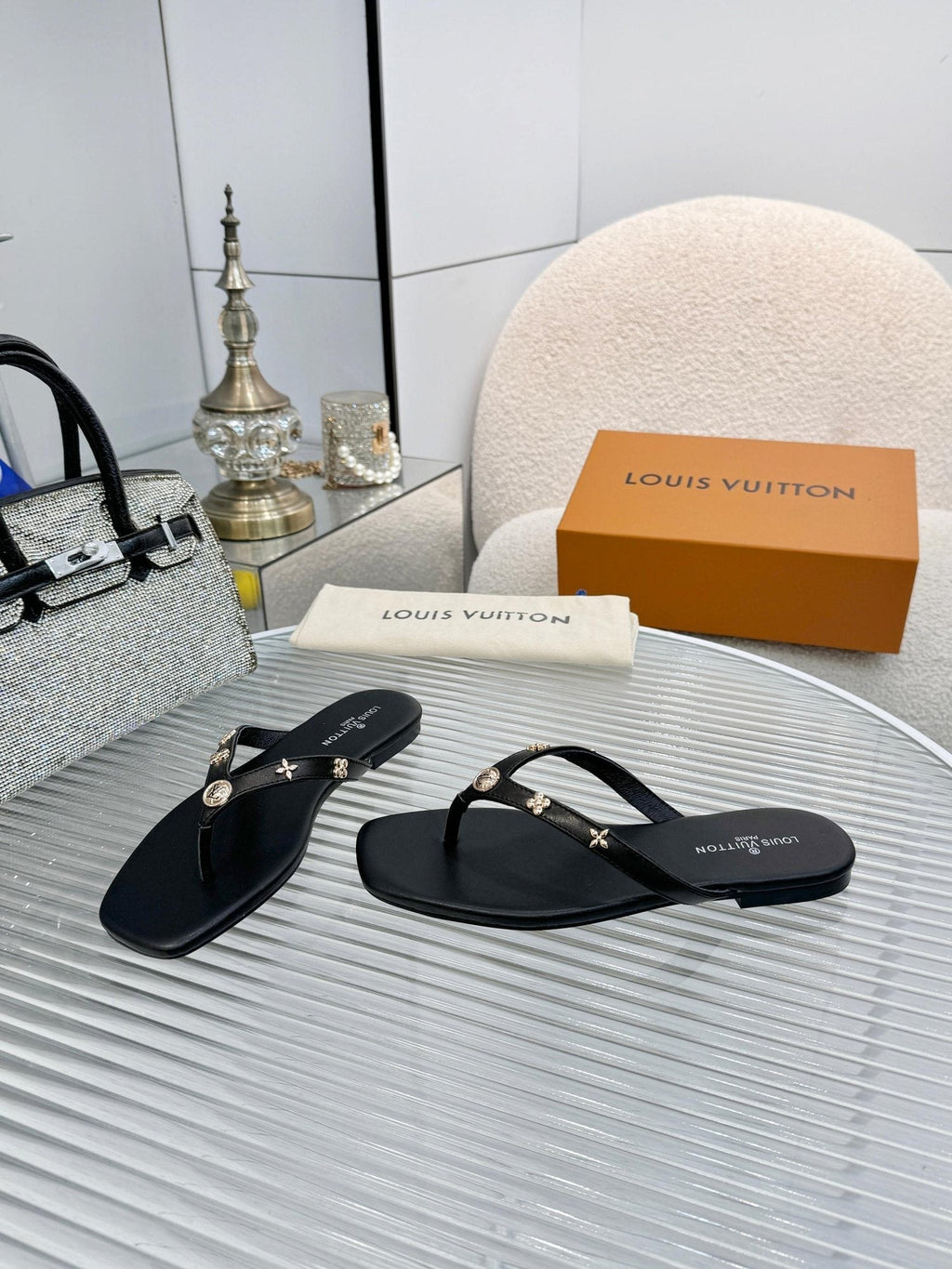 Louis Vuitton Metal-Detail Thong Sandals