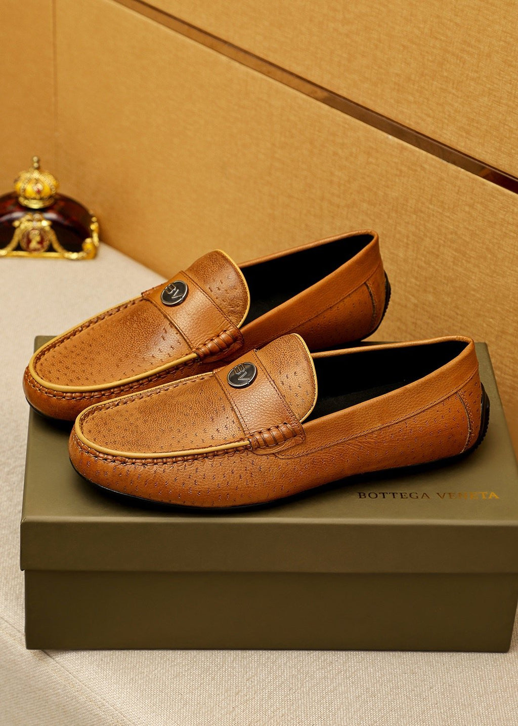 Bottega Veneta Men's Perforated Driving Loafers