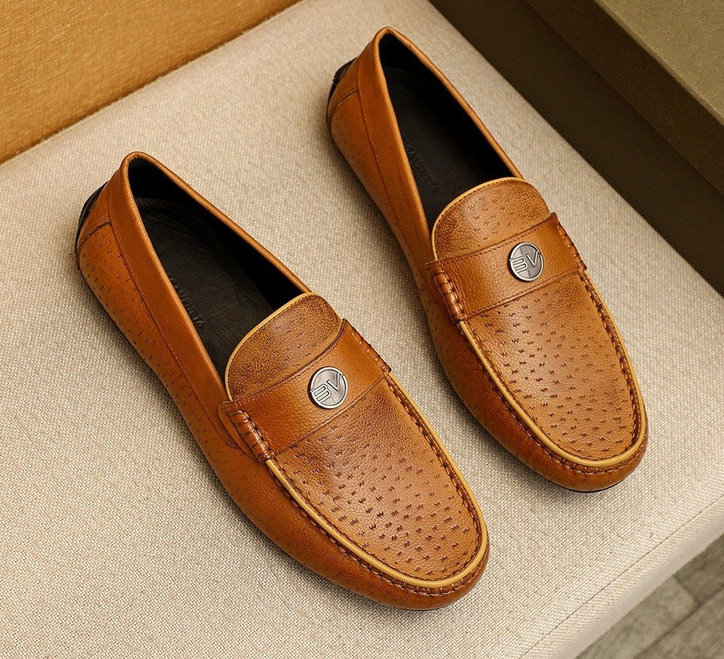 Bottega Veneta Men's Perforated Driving Loafers