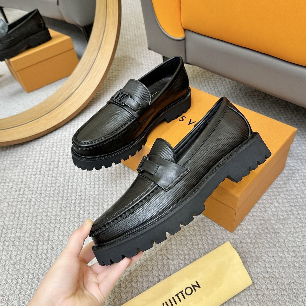 Louis Vuitton Men's Textured Lug Sole Loafers