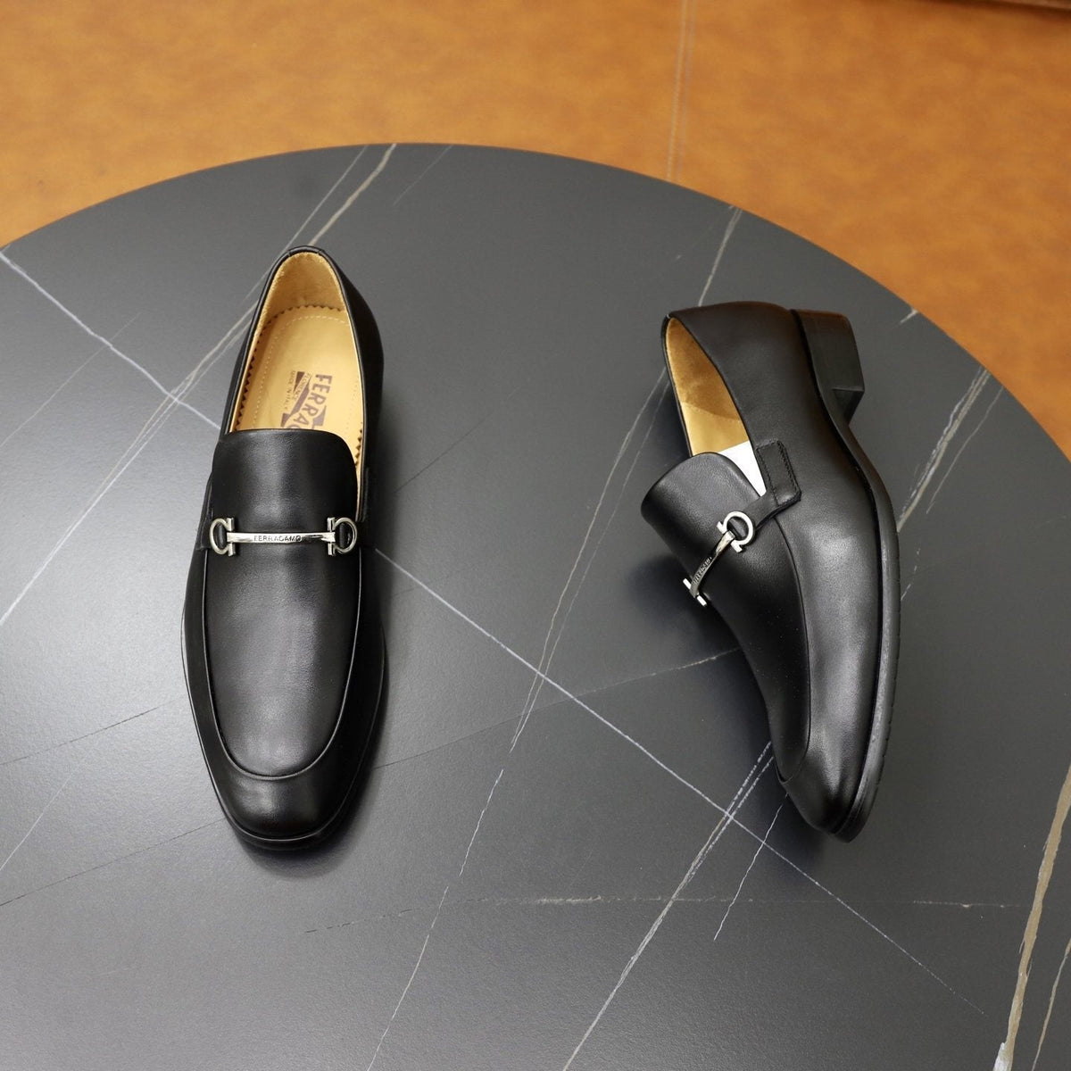 Salvatore Ferragamo Men's Leather-Look Hardware Loafers