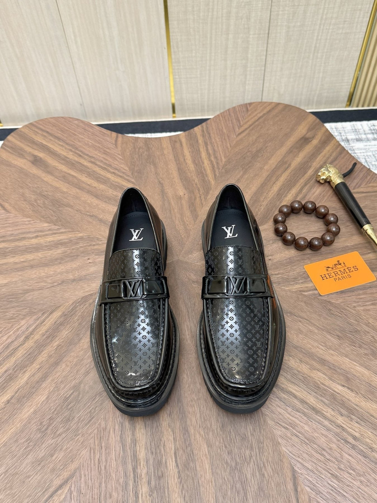 Louis Vuitton Men's Patterned Hardware Loafers